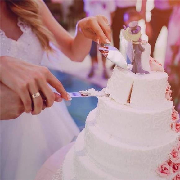 Cake Knife Server Set, Cake Cutlery Knife and Shovel with Craft Baroque - Picture 6 of 6